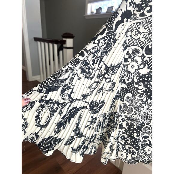 ASSORTI FOR SUSAN FREIS Vtg 80s Floral Georgette Smocked Waist Midi Dress L/XL - Picture 6 of 16